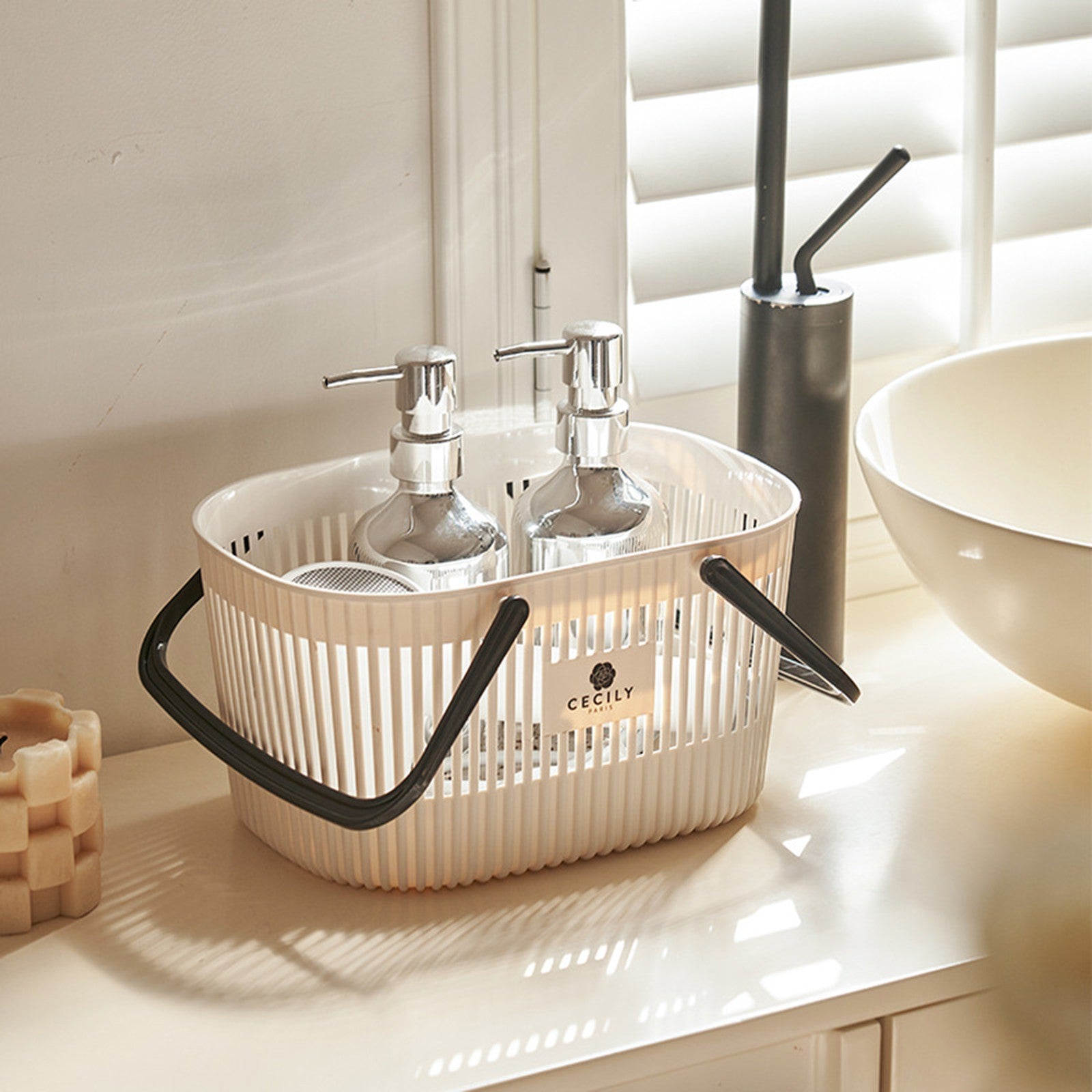 Cesto Organizador Plástico Multiuso com Alça