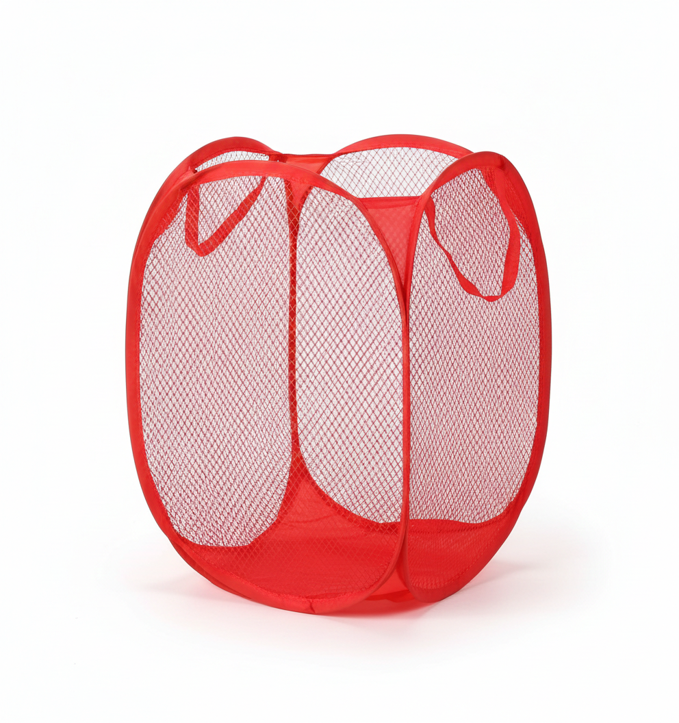 Cesto Dobrável de Malha para Roupas e Organização