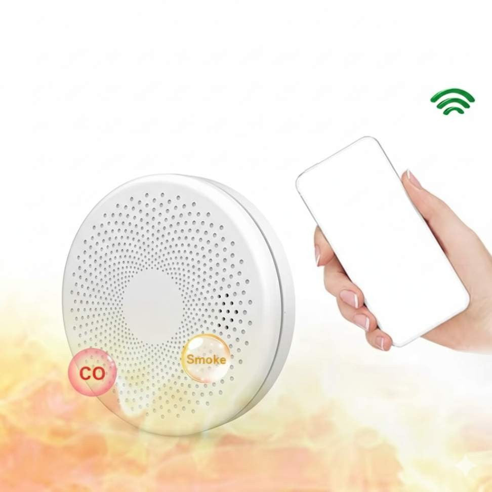 Detector de Fumaça Inteligente WiFi com Alarme 85dB